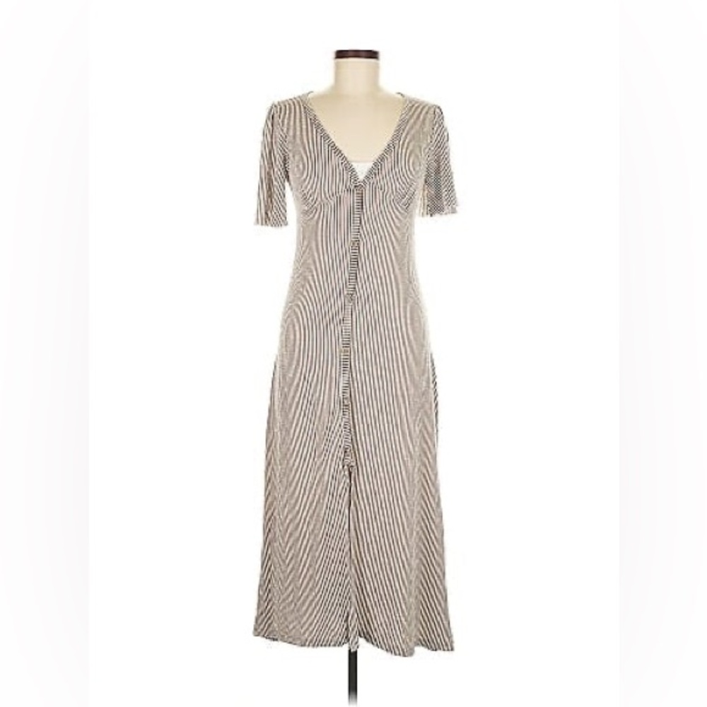 Caution To The Wind Tan Maxi Dress with Flutter Sleeves
